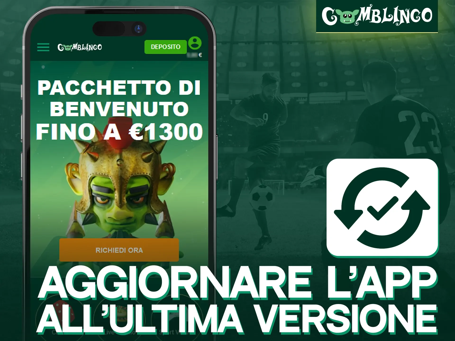 La versione mobile del sito web Gomblingo non richiede il download di aggiornamenti.