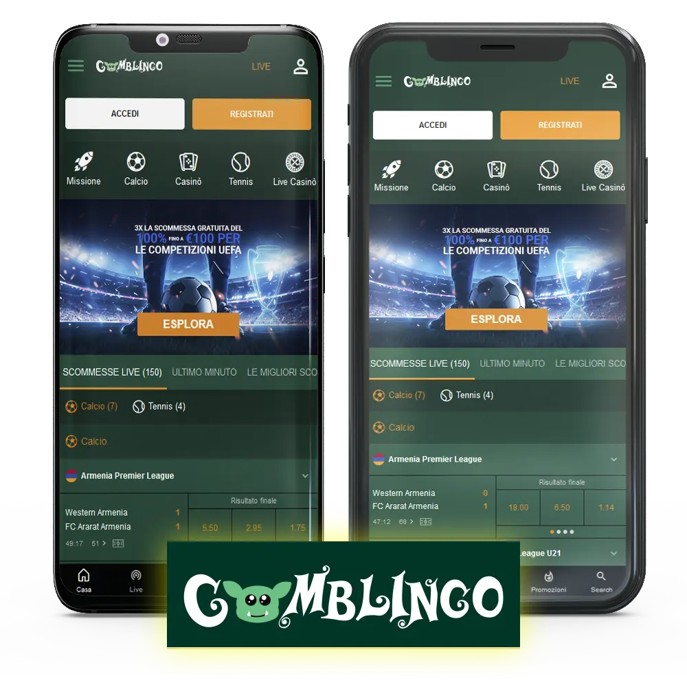 Utilizzate la versione mobile del sito web di Gomblingo mentre l'app è in fase di sviluppo.