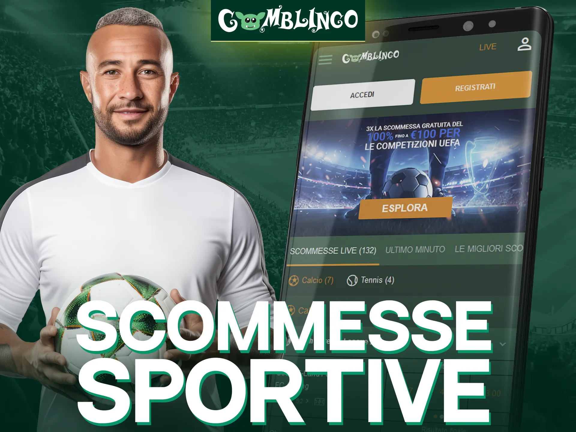 La versione mobile e l'app Gomblingo offrono un'ampia selezione di eventi per le scommesse sportive.