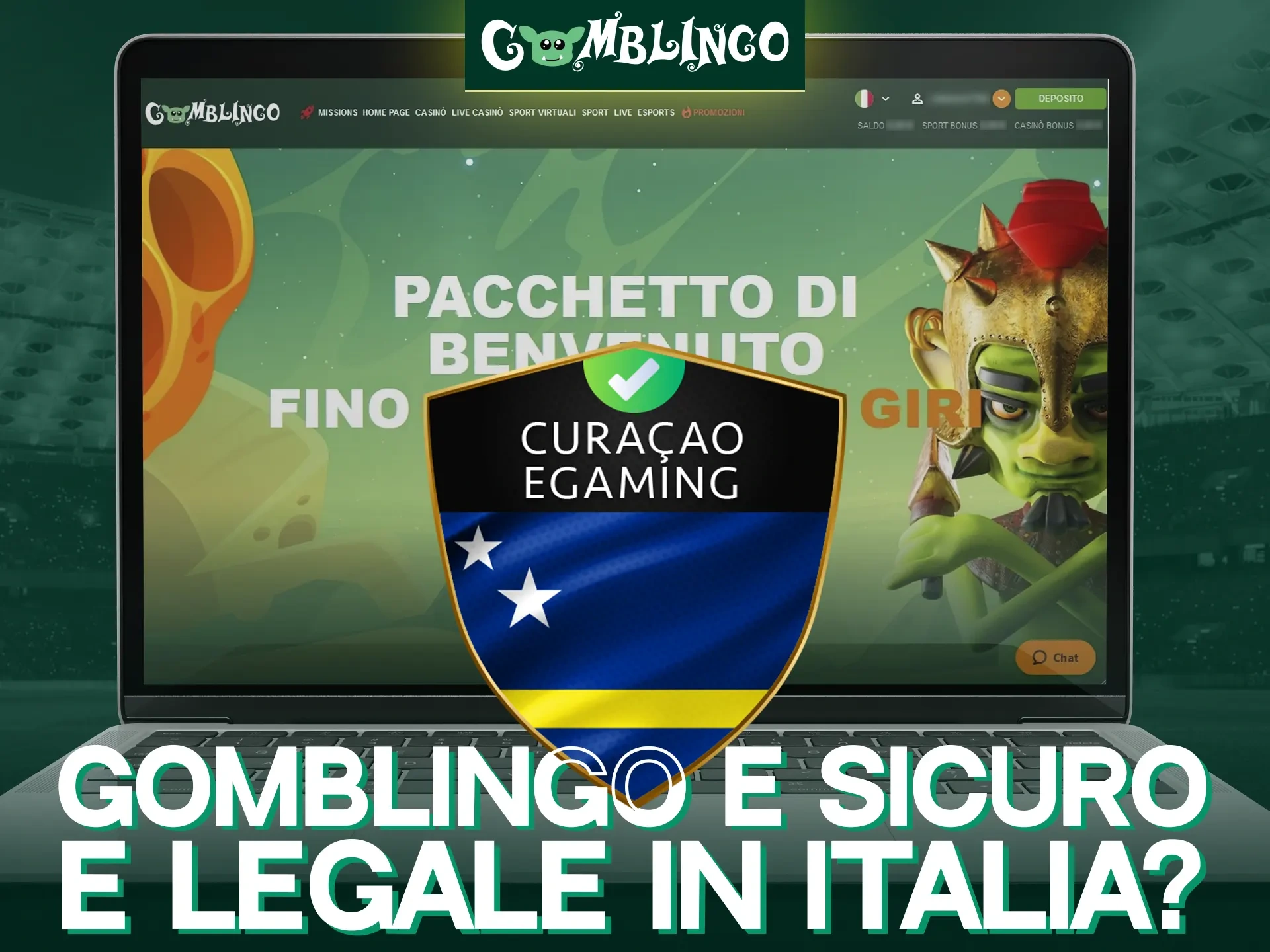 Gomblingo casino è legale in Italia grazie alla licenza egaming di Curacao.