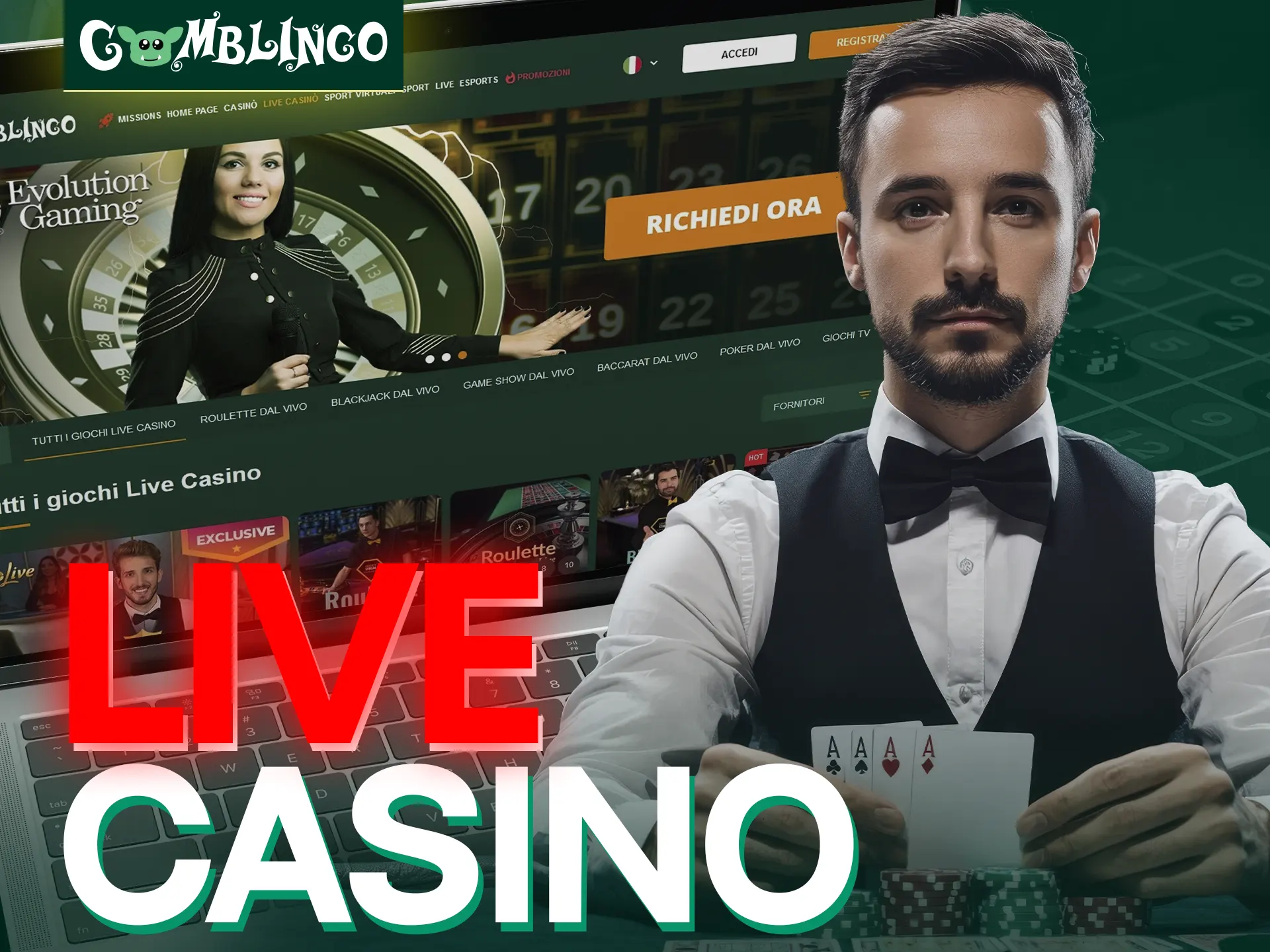 Su Gomblingo Live Casino troverai un gran numero di giochi entusiasmanti per tutti i gusti.