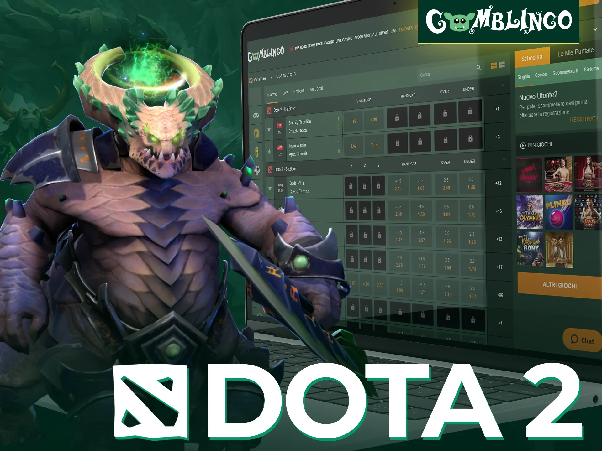 Seguite gli eventi del gioco Dota 2 con Gomblingo.