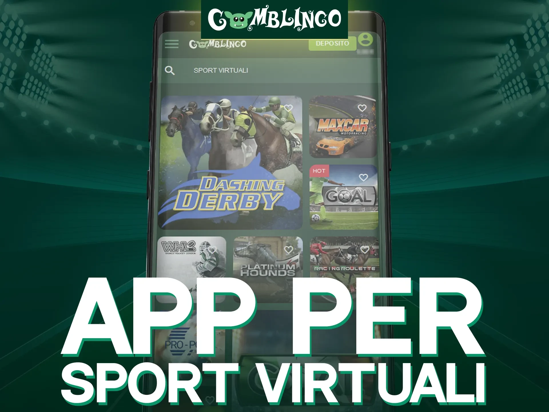 Scommetti sugli sport virtuali con l'app Gomblingo.