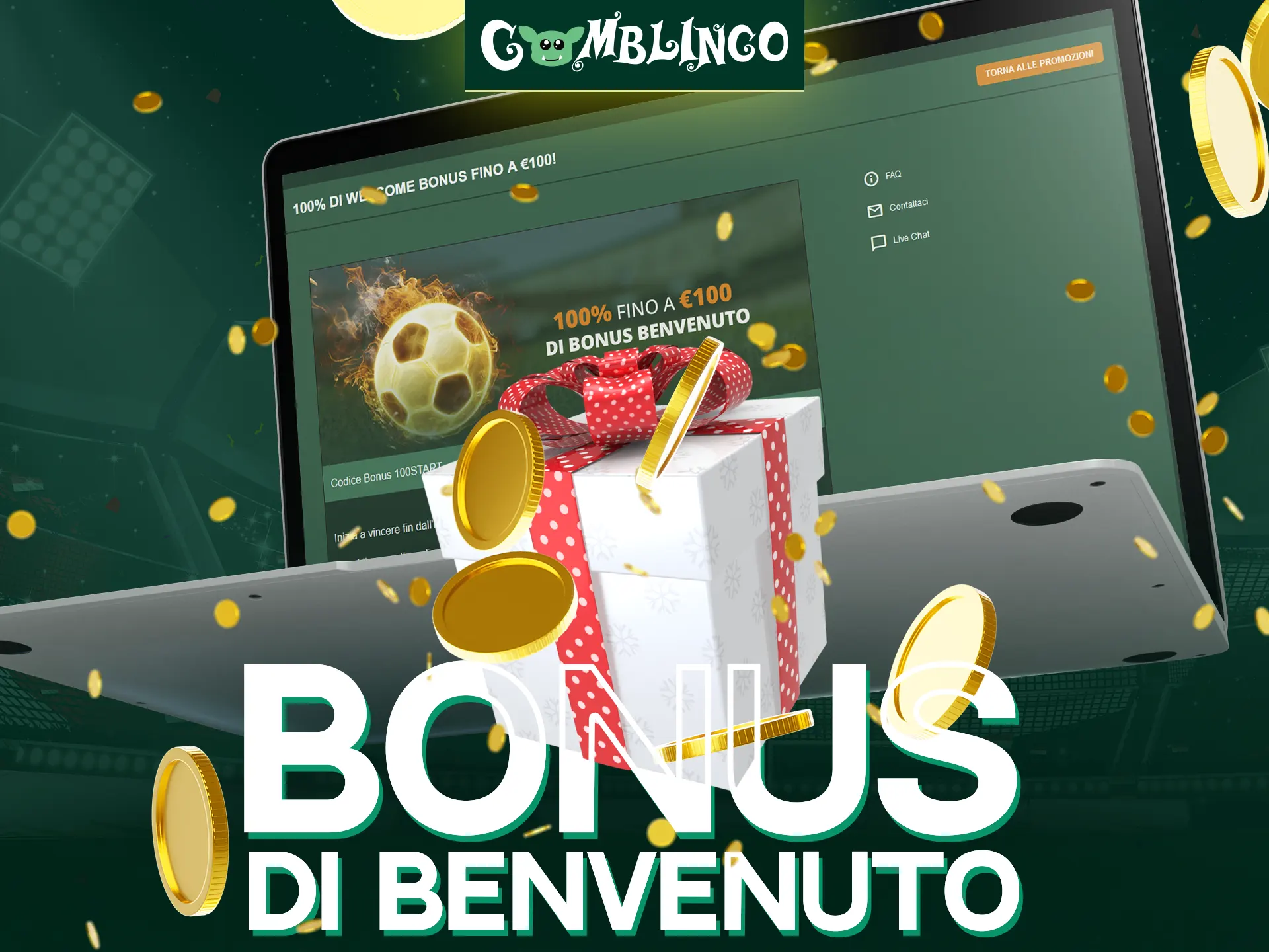 Gomblingo dà il benvenuto ai nuovi giocatori con un bonus per le scommesse sportive virtuali.