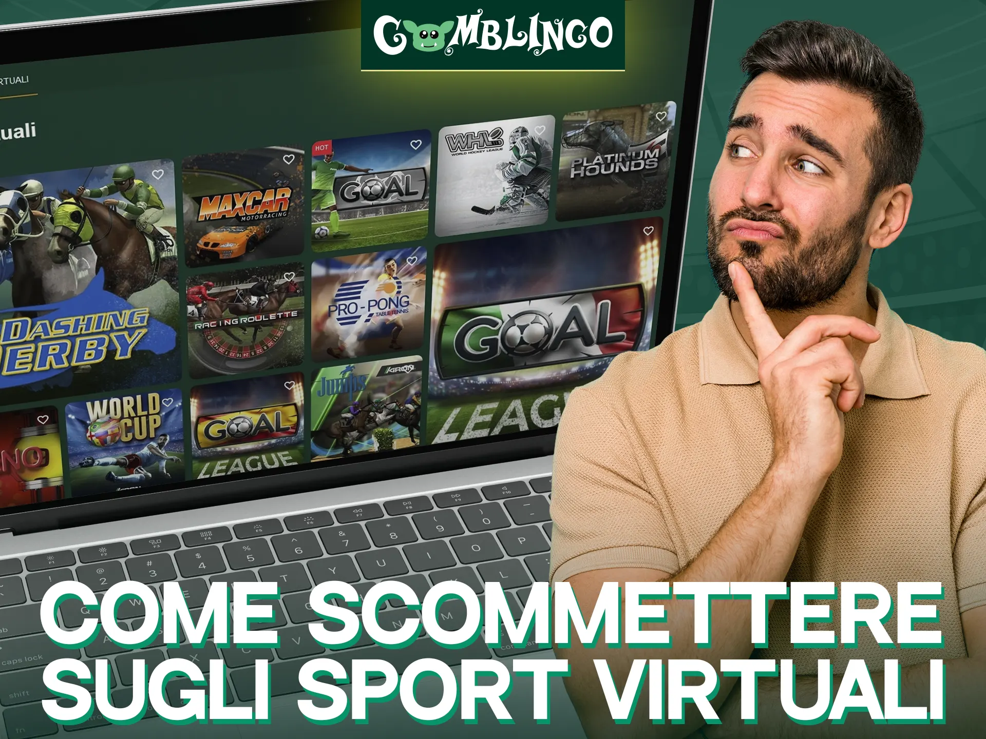 Segui questi passaggi per scommettere sugli sport virtuali su Gomblingo.